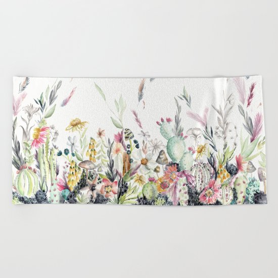 Santa Fe Cactus Love Beach Towel