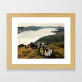 Sheeps Framed Art Print | Landscape, Fjord, Flockofsheep, Mountains, Nature, Norway, Scandinavia, Sheep, Wool, Dear 