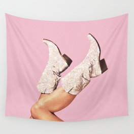These Boots - Glitter Pink Wall Tapestry