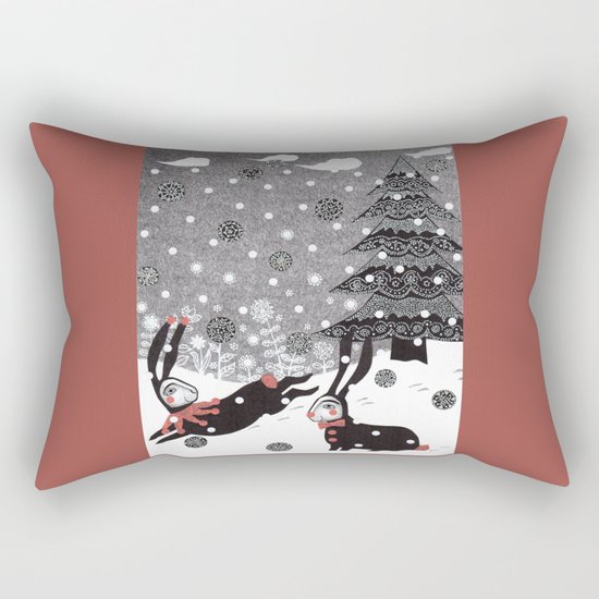Snow Carnival Rectangular Pillow