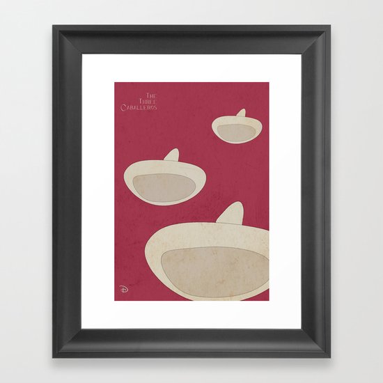 DISNEY's "The Three Caballeros" - Minimal Movie Poster Framed Art Print