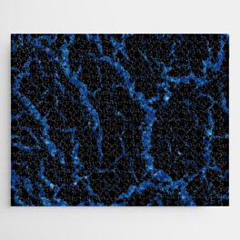 Cracked Space Lava - Glitter Blue Jigsaw Puzzle