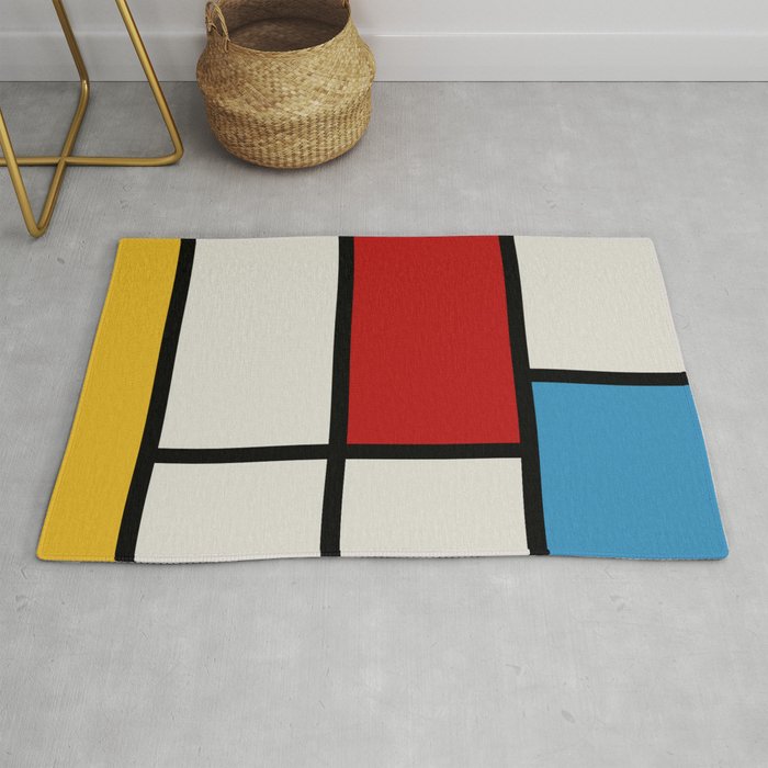 Mondrian Style Color Block Rug