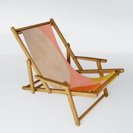 geometry shape mid century organic blush curry teal Sling Chair