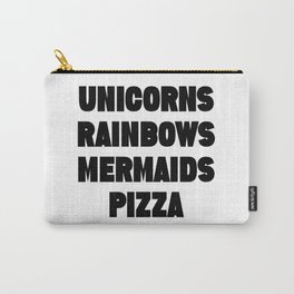 Unicorns Rainbows Mermaids Pizza Carry-All Pouch