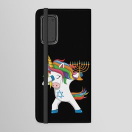 Cute Unicorn Jew Jewnicorn Menorah Happy Hanukkah Android Wallet Case