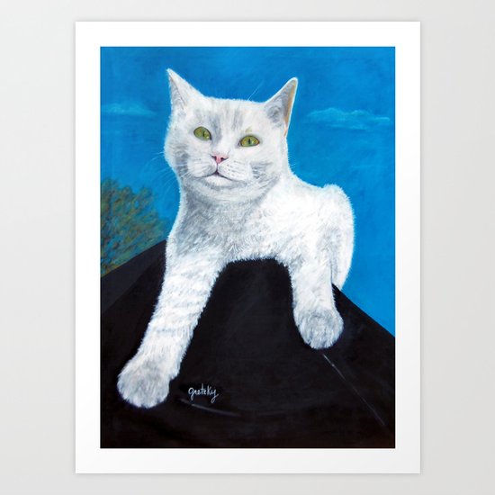 Bianca Cat Portrait Art Print
