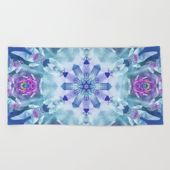 Royal Blue and Purple Mandala Beach Towel