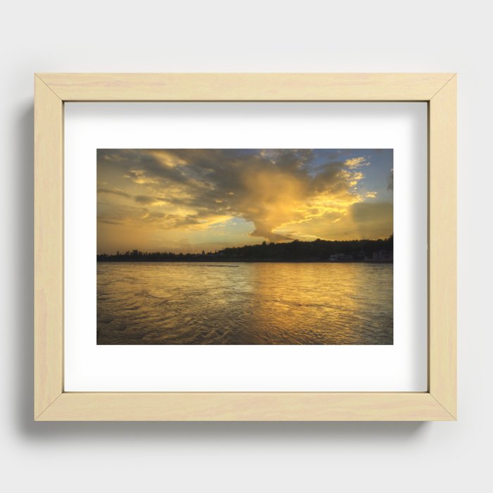 when the light turns to gold... Recessed Framed Print