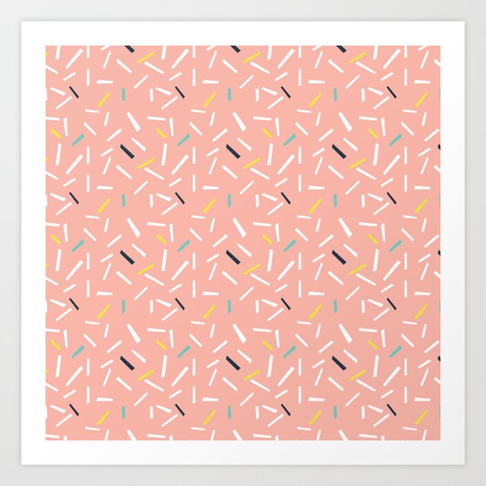 confettie pattern pink Art Print