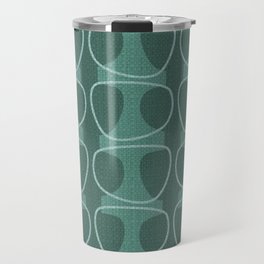 Mid Century Modern Abstract Ovals in Teal Tones Travel Mug