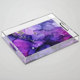 Violet Magenta Chrome - Abstract Ink Acrylic Tray