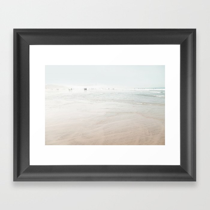 At The Beach (six) - minimal beach series - ocean sea photography by Ingrid Beddoes Framed Art Print