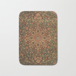 Antique Distressed Green and Orange Woven Persian Rug Bath Mat