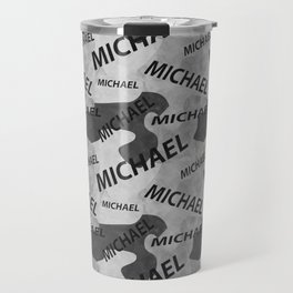 Michael pattern in gray colors and watercolor texture Travel Mug