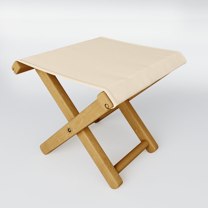 Creamy Off White Ivory Solid Color Pairs PPG Magnolia Spray PPG1089-2 - All One Single Shade Colour Folding Stool