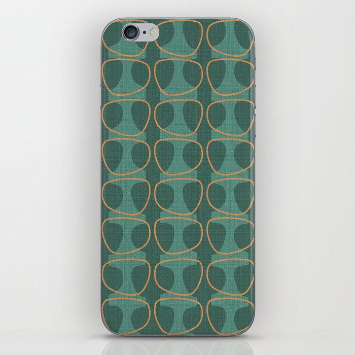 Teal and Orange Mid Century Modern Abstract Ovals iPhone Skin