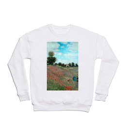 Claude Monet -  Wild Poppies Near Argenteuil 1873 Crewneck Sweatshirt
