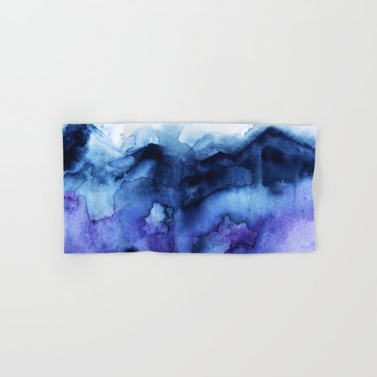 Abstract Indigo Purple Mountians Hand & Bath Towel