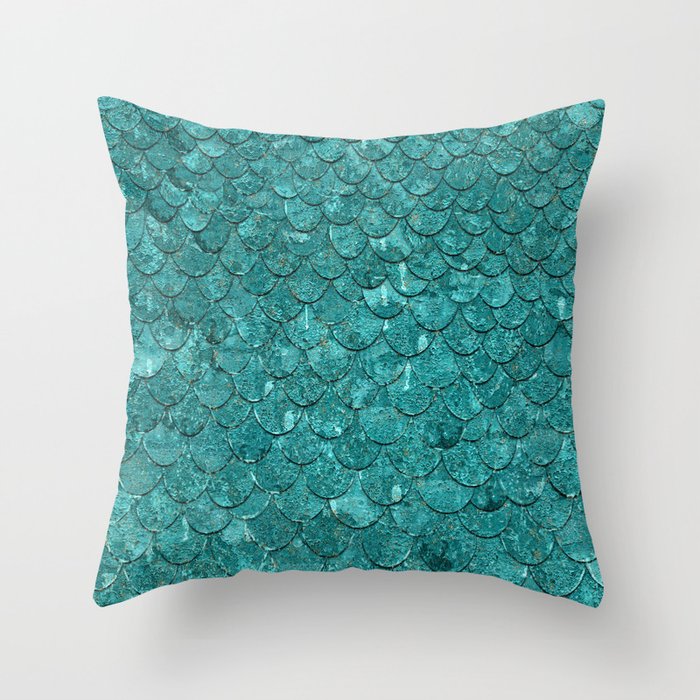 Real Mermaid Scales Throw Pillow