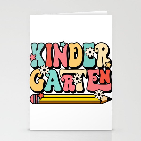 KIndergarten floral pen school design Stationery Cards