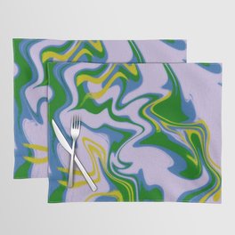 Green and Gray Wavy Grunge Placemat