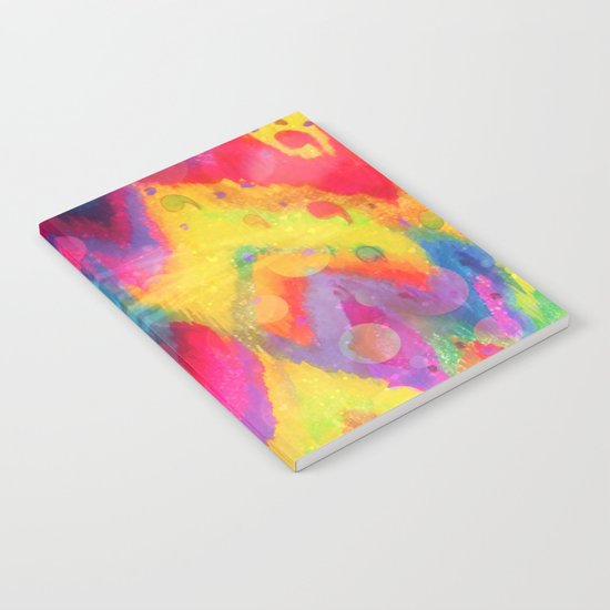 BOLD QUOTATION in NEONS 2 - Intense Rainbow Abstract Watercolor Art Painting Dream Pink Ikat Pattern Notebook