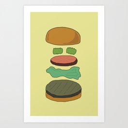 Burger Assembly Art Print