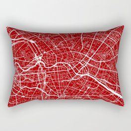 Berlin, Germany, City Map - Red Rectangular Pillow