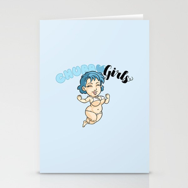 Chubby Girls "Blue one" Stationery Cards