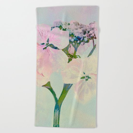 subtle hydrangea Beach Towel