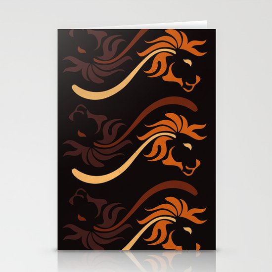 Lion Flower Stationery Cards