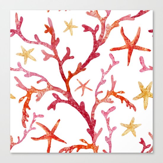 Sea Life Pattern 10 Canvas Print