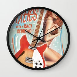 Guitar Girl 03 'Racy Redhead' Wall Clock