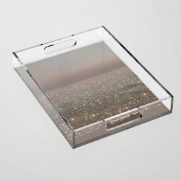 Beach Ocean Glitter Acrylic Tray