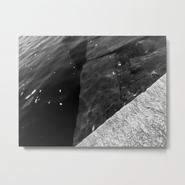 Submerged Blocks - B&W Metal Print