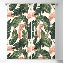 Leaf green and pink Blackout Curtain