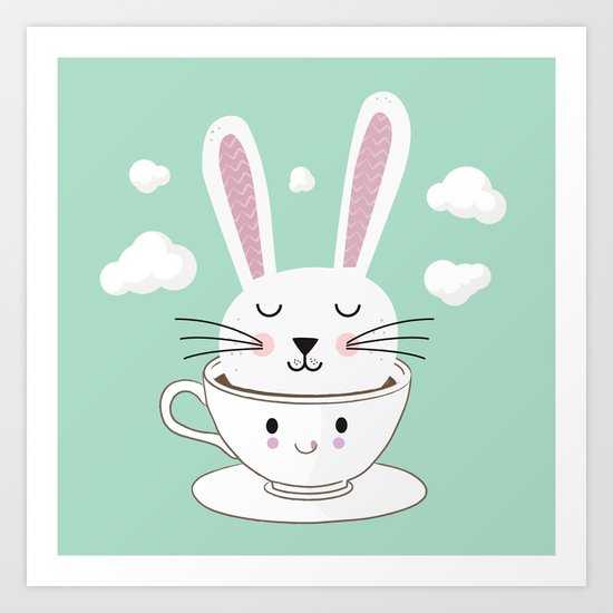 Take a Cup of Bunny Art Print