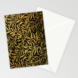 William Morris Black And Gold Leaves Pattern Vintage Botanical William Morris Willow Wallpaper Stationery Card