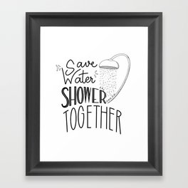 Shower Together Framed Art Print