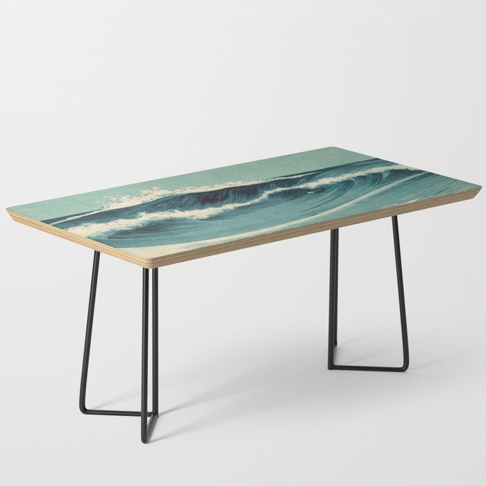 Japan Waves Beautiful sea with Blue Pattern Coffee Table