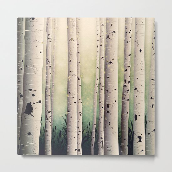 Birch wood at Midsummer Metal Print