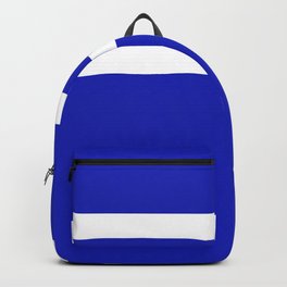 Parallel White Stripes on Blue Backpack