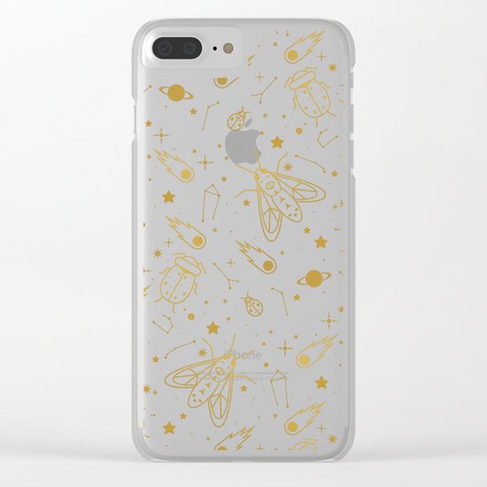 Golden Celestial Bugs Clear iPhone Case