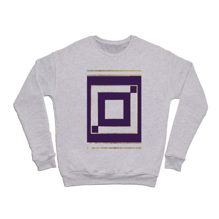 Modern light lavender purple gold contemporary geometric borders Crewneck Sweatshirt