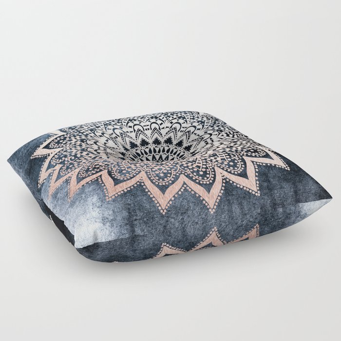 Blue Boho Nights Mandala Floor Pillow