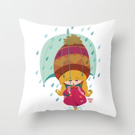 Lovely Rain Throw Pillow