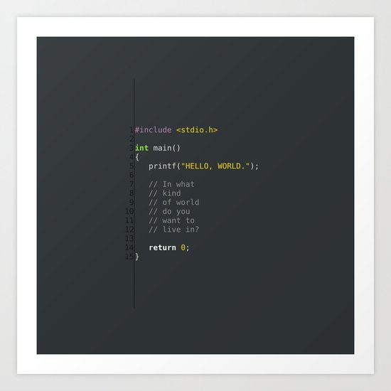 programmer's choice, C nerd. Art Print