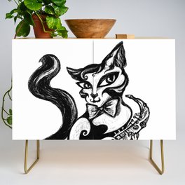 Cat playing saxophone Credenza
