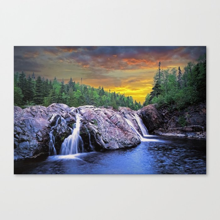 Aquasabon River Falls in Ontario, Canada by Lake Superior Canvas Print